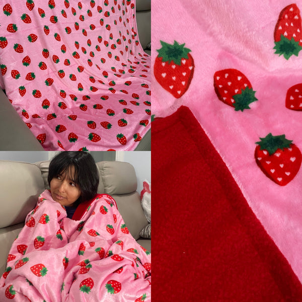 Strawberry Hearts Blanket
